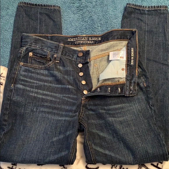 American Eagle Vintage Hi-Rise Button Fly sz8 nwot - Picture 4 of 4